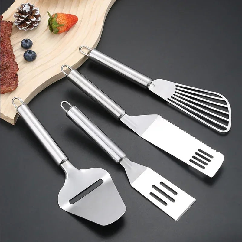 Stainless Steel Slotted Spatula Fish Flat Fish Steak Slice Frying Spatula Fish Turner Shovel Kitchen Supplies Cookware Cooking