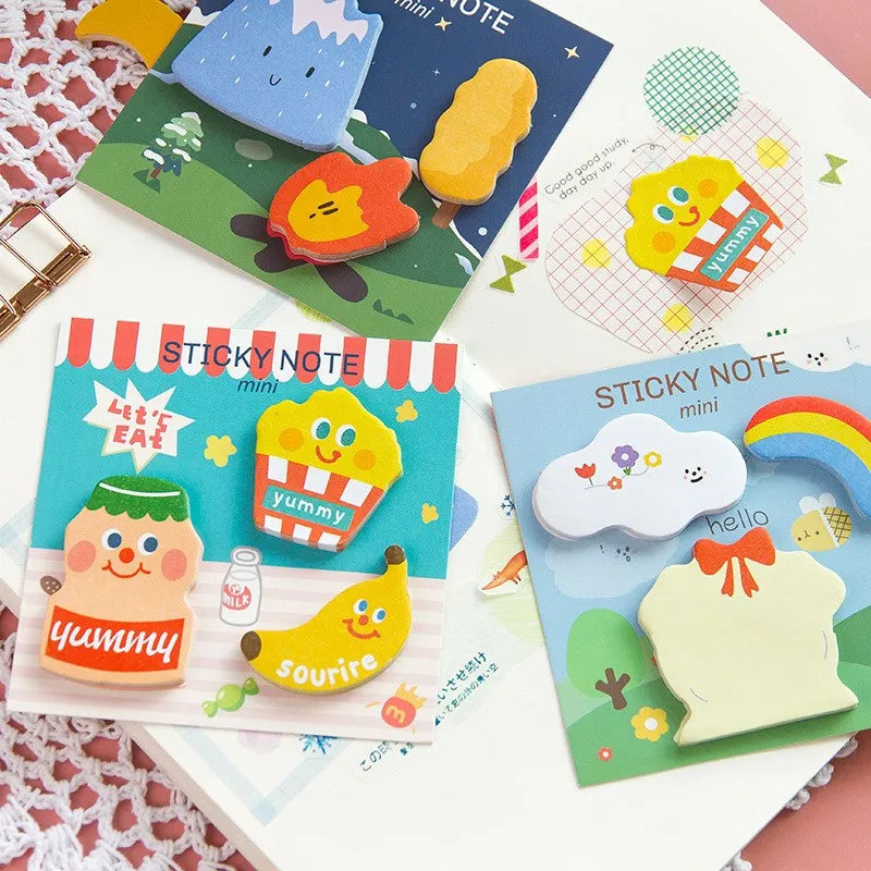 30 Pcs Kawaii Hallowmas Sticky Notes Cute Stationary Cartoon Series Self-Stick Note Pads Fun Office Supplies Sticky Note Set