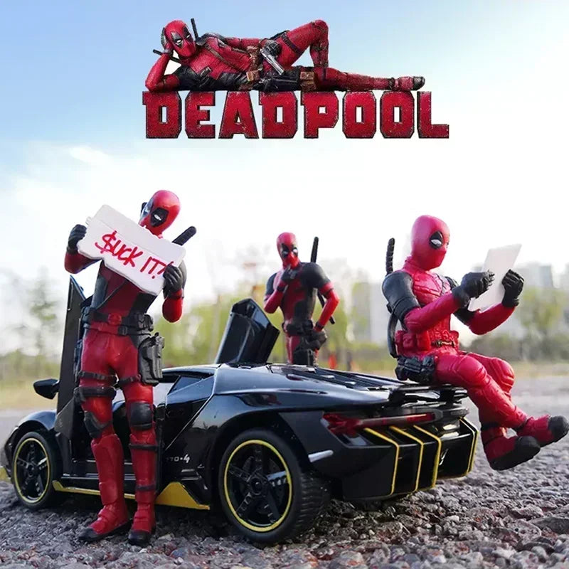 Disney Marvel X-Men Sitting Lying Posture Model Deadpool 2 Action PVC Fantasy Figurines Toys Figure Car Ornament Anime Mini Doll