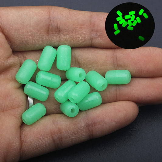 100PCS Fishing Beads Soft Rubber Luminous For Treble Hook Fishing Rigs Fishing Lure Tackle Fishing Space Beans Round Float Balls