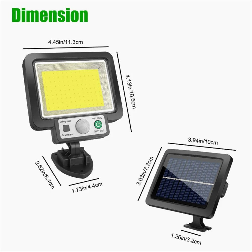 Solar Wall Lights 117COB Outdoor Solar Powered IP65 Waterproof 3 Modes Wall Lamp For Garden Porch Patio Yard