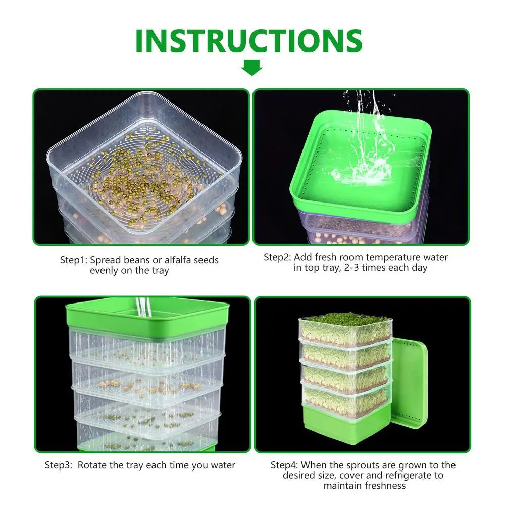 Germination Tray Plant Seeds Dish Garden Soilless Hydroponics Growing System Seedling Tray Sprouting Kit Gardening Accessories