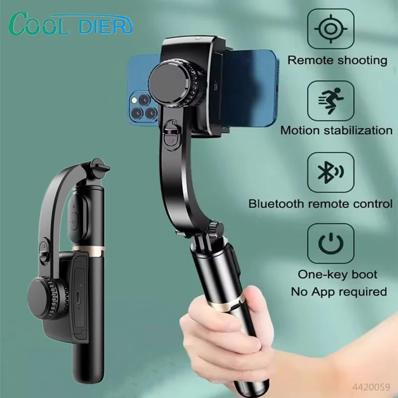 COOL DIER 2023 NEW Phone Gimbal stabilizer Wireless Bluetooth selfie stick tripod Stabilizer holder bracket For Smartphone live