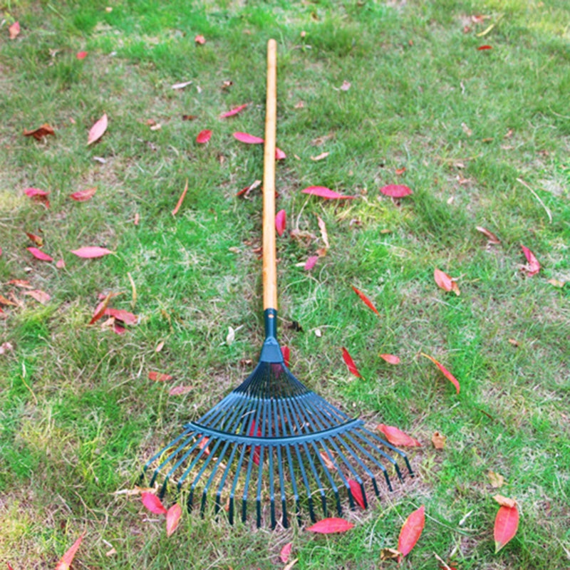 Shrub Rake for Head 22 Toothed Garden Tool Grass Broom Shaped Steel Wire Non Toxic Agriculture Deciduous High Carbon Ste