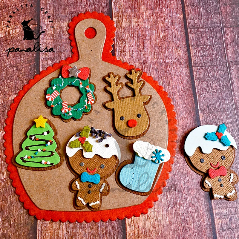 Panalisacraft Christmas gingerbreadman biscuit cookies Metal Cutting Dies diecut scrapbooking Album Paper Card Craft Embossing