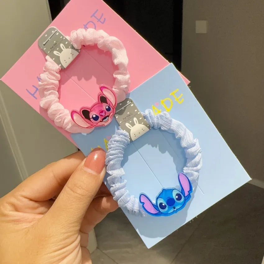 Hot Disney Cartoon Stitch Hair Circle Children's Accessories Cute Kids Headwear Girl Elastic Band Hair Accessories