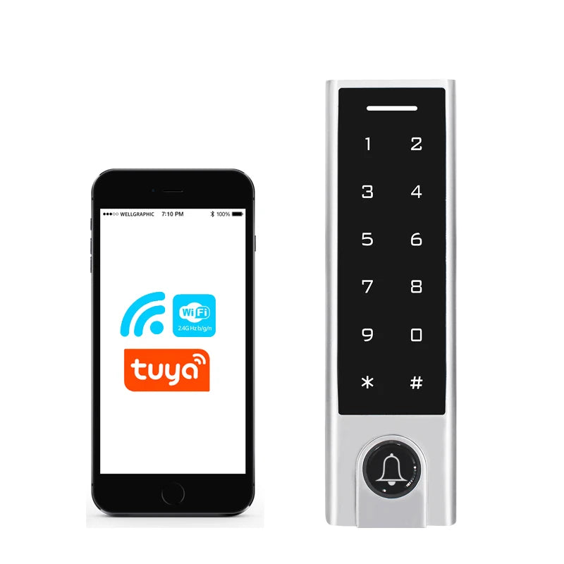 H3 / HF3 Tuya 2.4G Wifi Fingerprint Keypad 125Khz RFID Access Controller Waterproof Remote Control Anywhere Door Access Opener