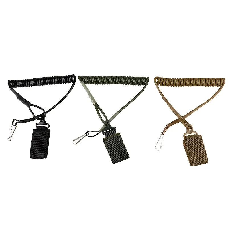 Multifunctional anti-theft and anti loss spring rope pistol tactical safety rope mountaineering buckle outdoor