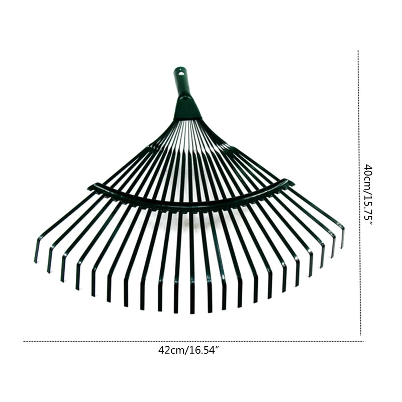 Shrub Rake for Head 22 Toothed Garden Tool Grass Broom Shaped Steel Wire Non Toxic Agriculture Deciduous High Carbon Ste