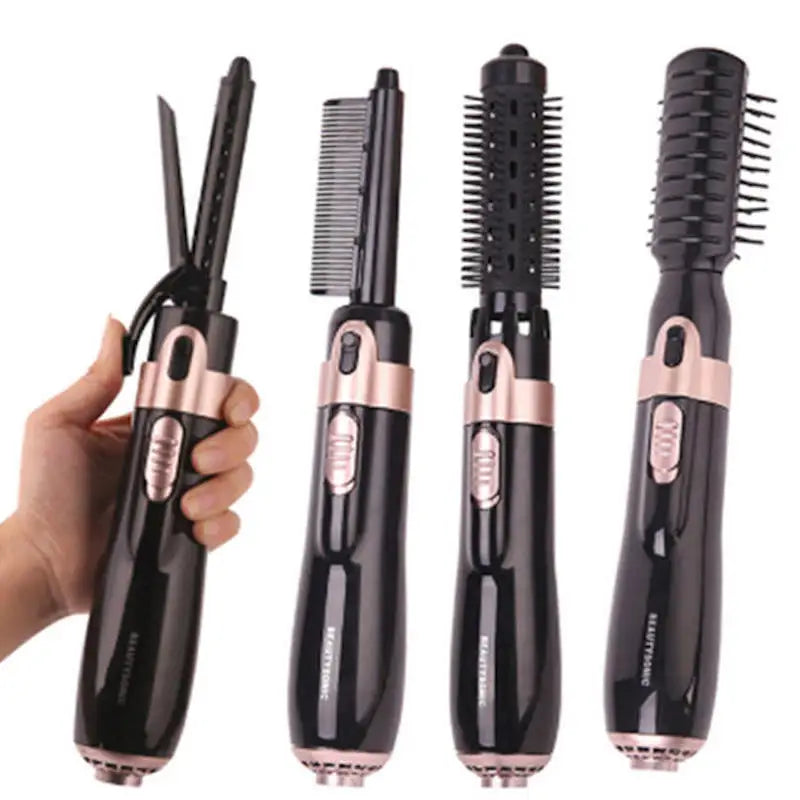 Portable electric hot air comb 4-in-1 hot air comb one-step hair dryer and curling iron fast straightener Hot air comb