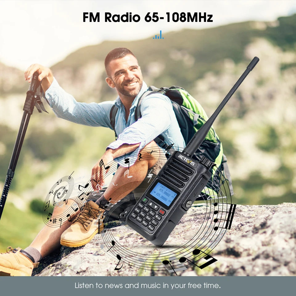 Retevis RA89 10W Walkie Talkie Long Range Communication Radio Walkie-talkie Ham Two-way Radio Communicator FM VHF UHF Waterproof