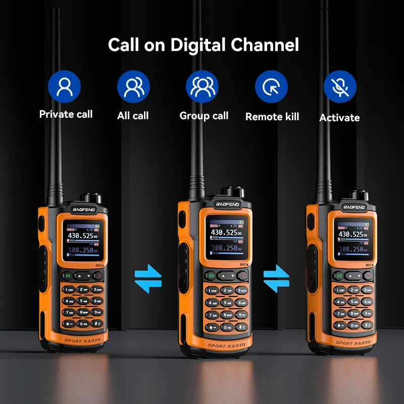 BAOFENG AD-20 Long Range Walkie Talkie Full Band Analog/Digital Wireless Copy Frequency Digital Encryption Record Two Way Radios