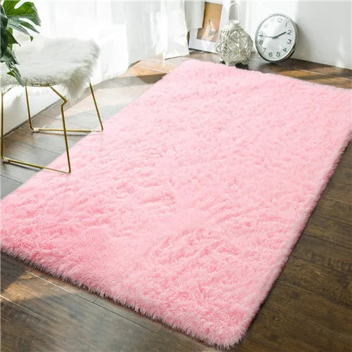 Soft Area Rugs For Bedroom Fluffy, Non-slip Tie-Dyed Fuzzy Shag Plush Soft Shaggy Bedside Rug, Tie-Dyed Living Room Carpet