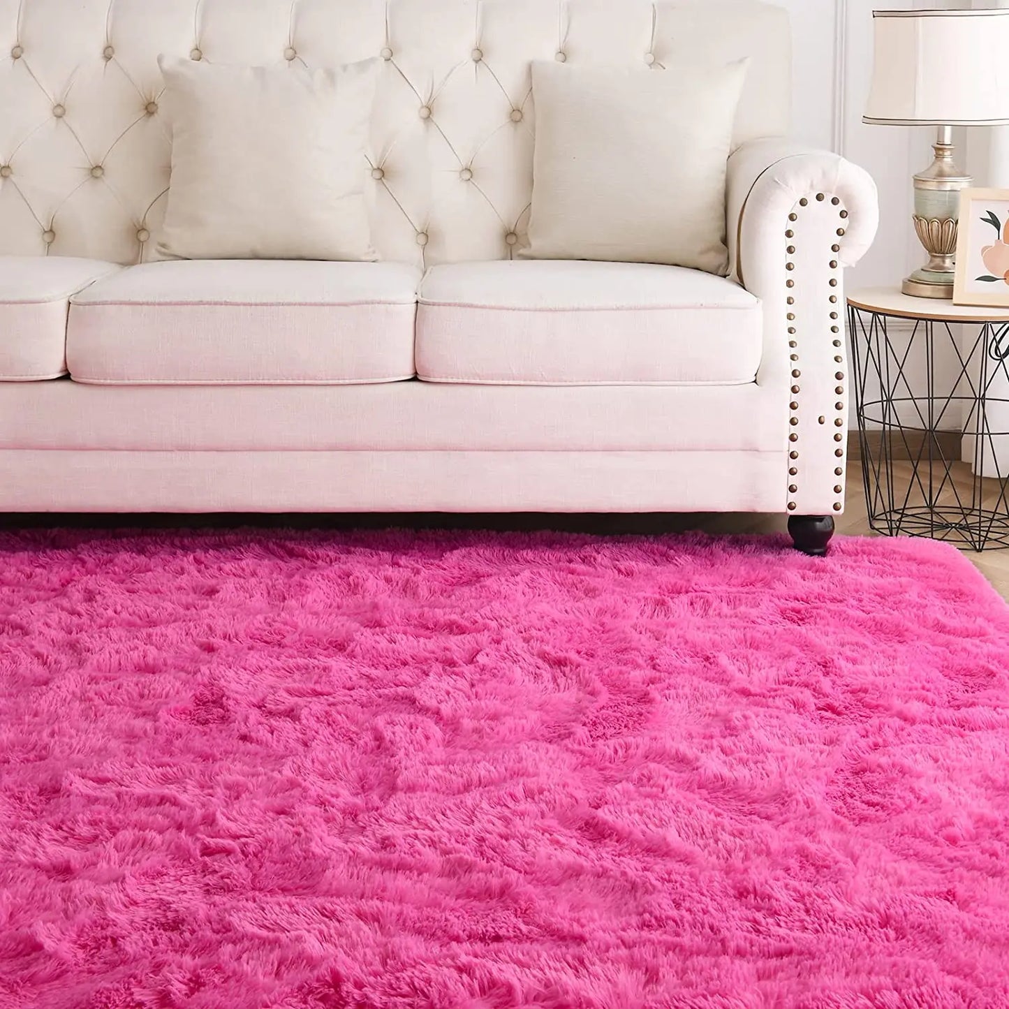 Soft Area Rugs For Bedroom Fluffy, Non-slip Tie-Dyed Fuzzy Shag Plush Soft Shaggy Bedside Rug, Tie-Dyed Living Room Carpet