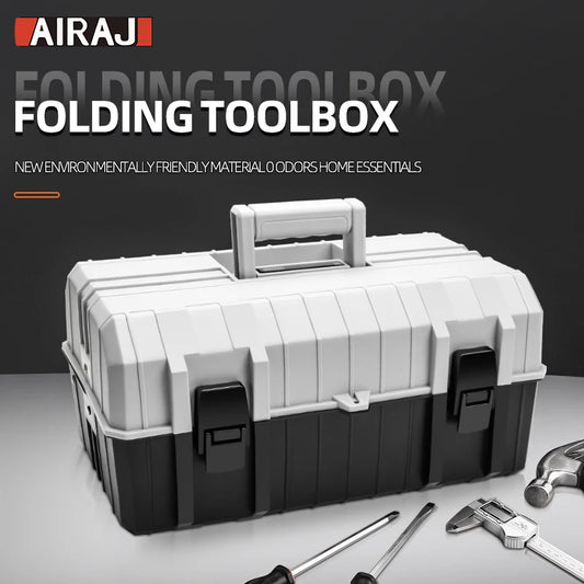 AIRAJ Car Repair Toolbox Abs Plastic Portable Thick Three-Layer Auto Repair Metal Parts And Hardware Tool Storage Box Hand Tools