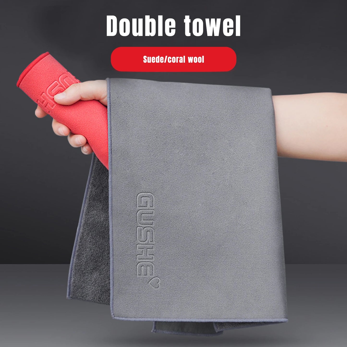 Super Absorbent Car Drying Towel Suede Coral Velvet Double-sided Car Cleaning Cloth Multipurpose Auto Towel Car Accessories