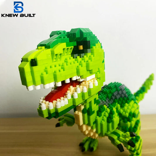 Knew Built Dinosaur Tyrannosaurus Rex or Velocira Models Micro Mini Building Blocks Puzzle Toys Perfect Gifts Desktop Decoration