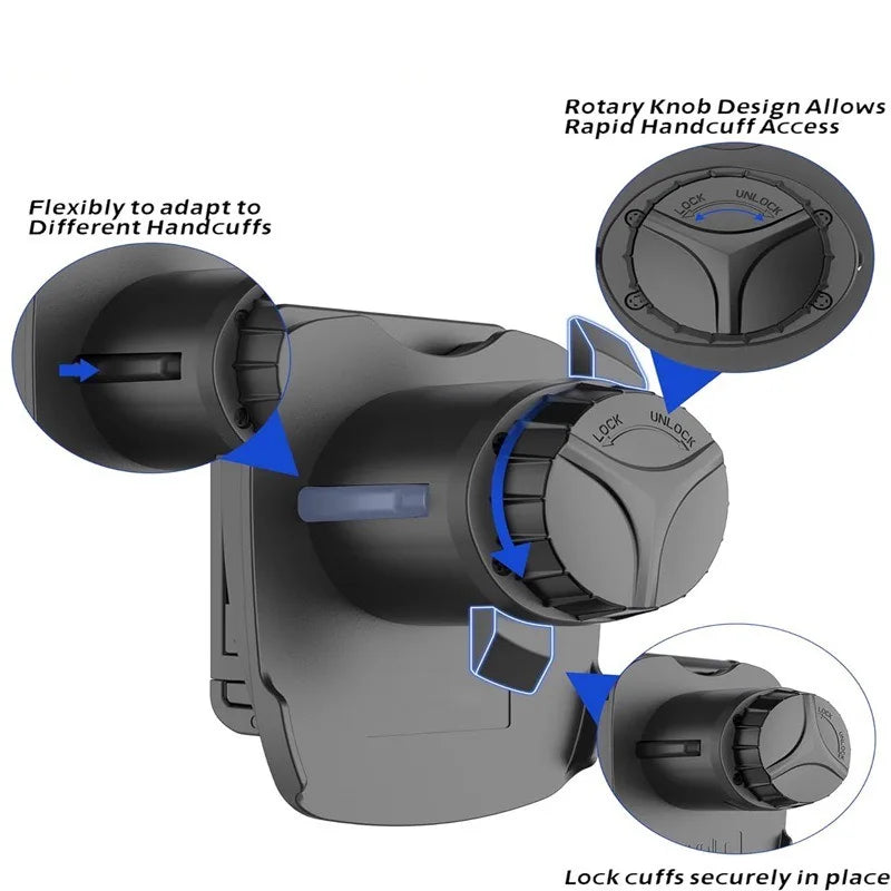 Tactical hunting law enforcement handcuffs are used for work with polymer handcuff clips, which can be quickly released