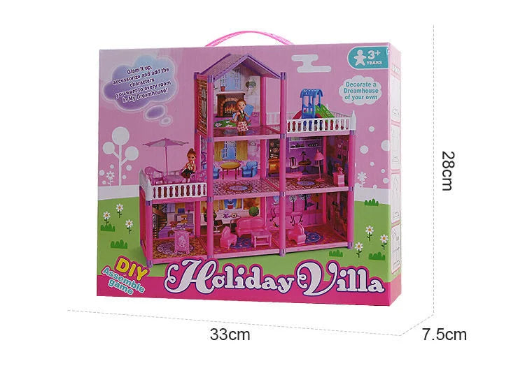 3D Princess Big Villa Handmade Diy Manual Montessori Dollhouses Assembled Children Gifts Puzzle Pretend Doll House Toys New