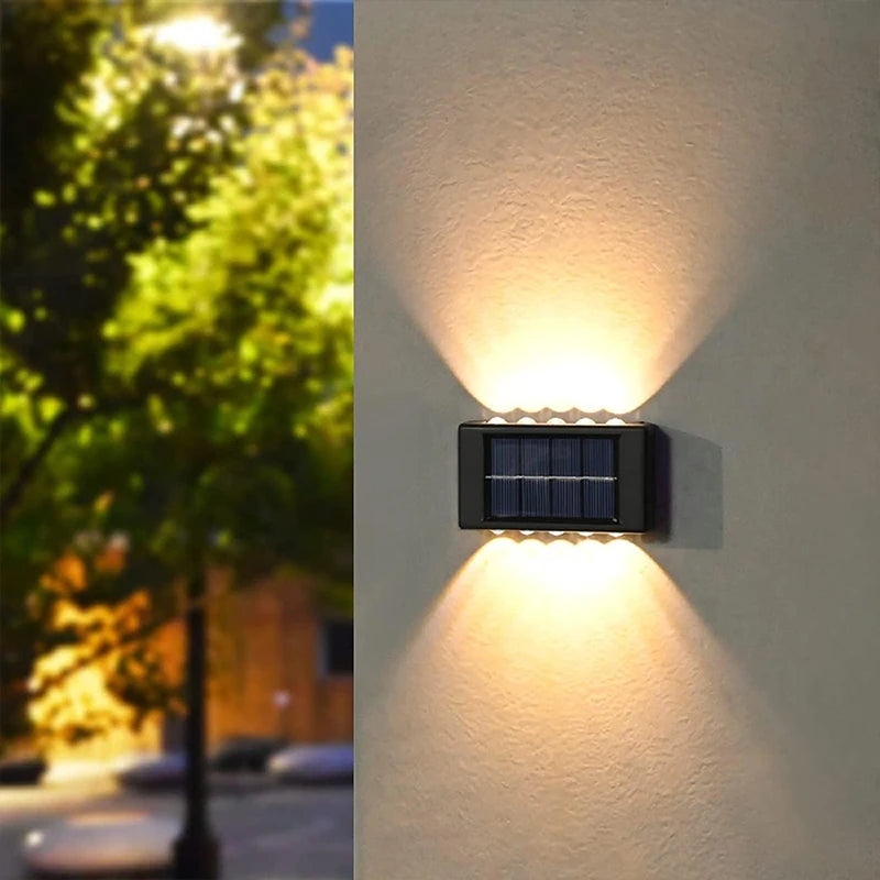 Solar Wall Lights Outdoor Warm/White Solar Wall Mount Porch Lamp Up And Down Lighting For Garden Street Landscape Balcony Patio