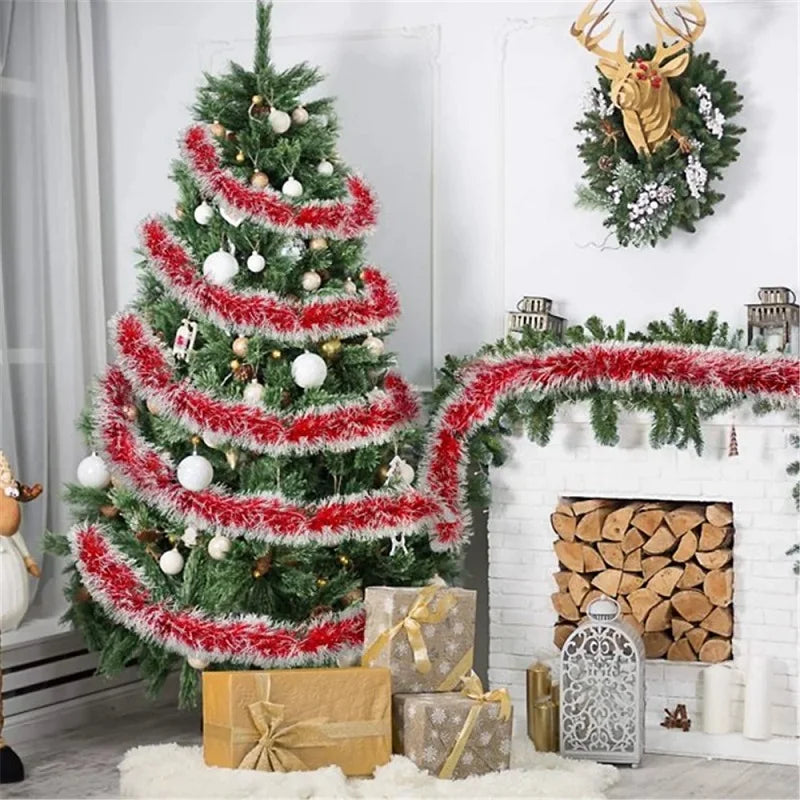 500cm/196inch Tinsel Christmas Garland Decoration Xmas Tree Decor 2023 New Years Eve Xmas Party Supplies Home Indoor Outdoor Dec