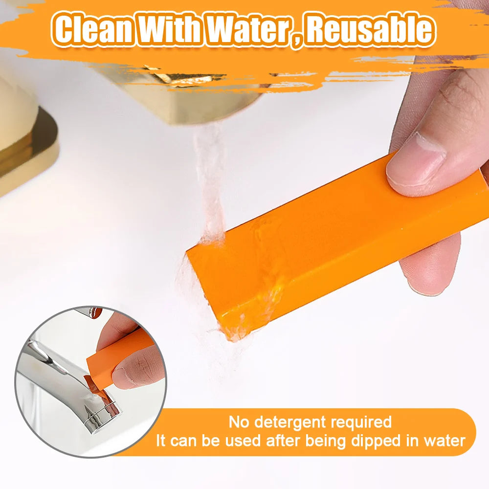 Rubber Limescale Eraser Faucet Rust Remover Scratch Wiper Bathroom Kitchen Washable Cleaning Tool Reusable Home Household Sponge