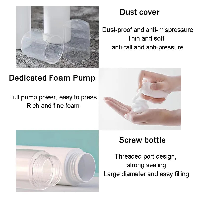 6Pcs 60ml Plastic Foam Pump Bottle Empty Face Eyelashes Cosmetic Bottle Cleaner Soap Dispenser for Cleaning Foam Bottle