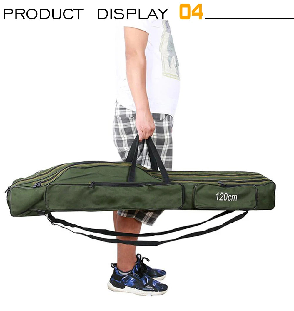 Fishing Bag Rod Reel Lure Pole Tool 2/3 Layer Waterproof Fishing Gear Tackle Large Capacity Storage Bag 110/120/130/150CM