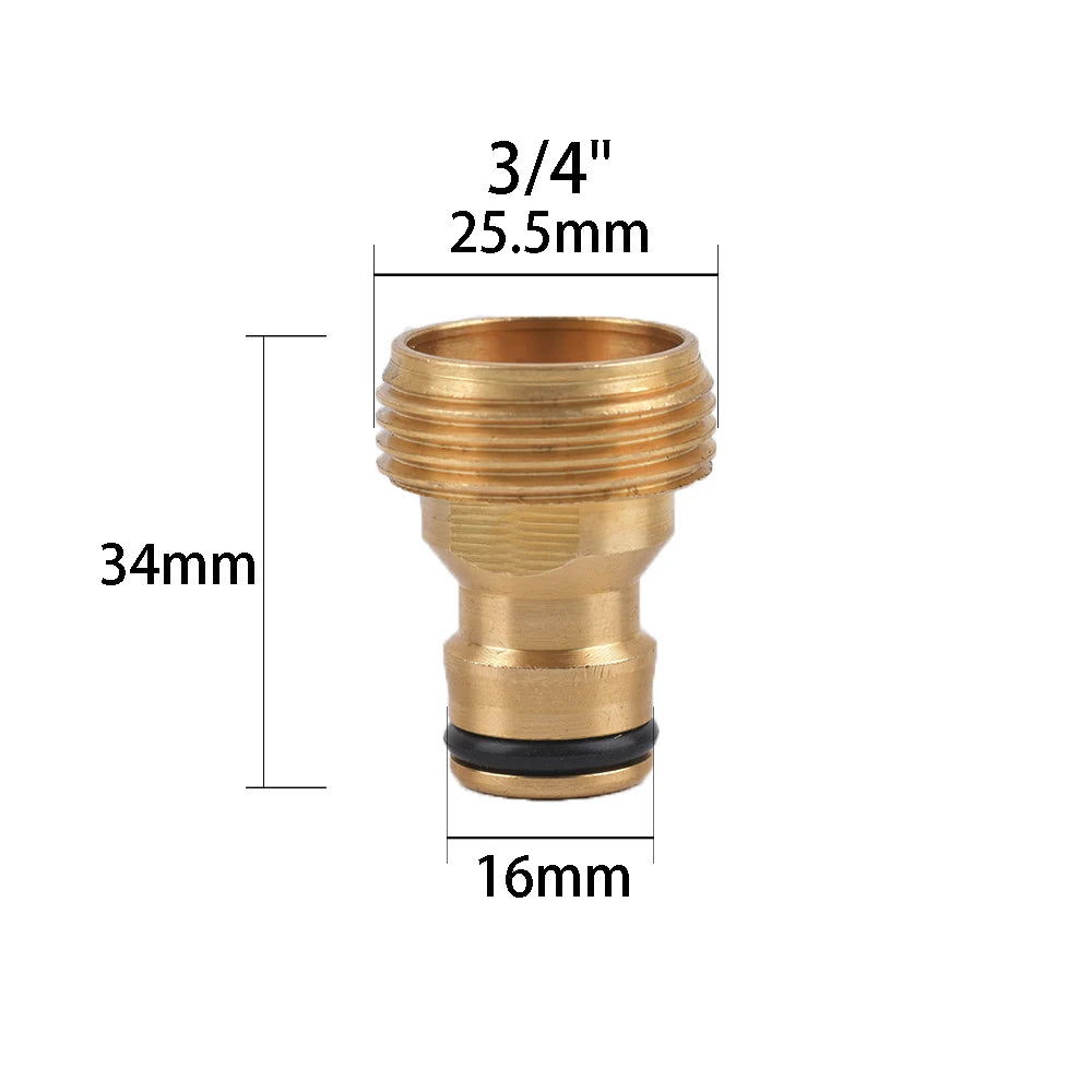 1/2'' 3/4'' 1'' Brass Tap Quick Connecter 16mm 20mm Copper Hose Coupling Adapter Garden Tubing Repair Watering Gun Fittings Tool