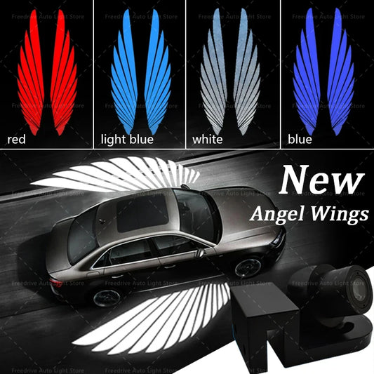 New Angel Wings Light Car Projector LED Shadow Light Welcome Lamp Auto Accessories For BMW Volkswagen Honda Mercedes-Benz