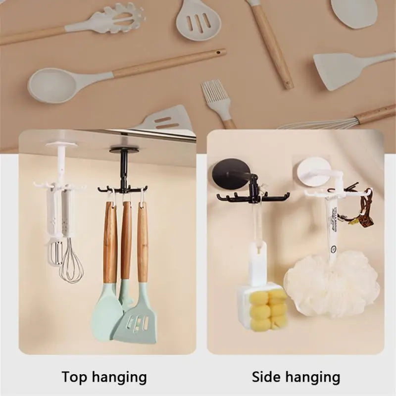 Kitchen accessories Hook Wall Sticky Hook Kitchenware Spatula Spoon Knife Storage Rotating  Storage Kitchen Rack Gadget