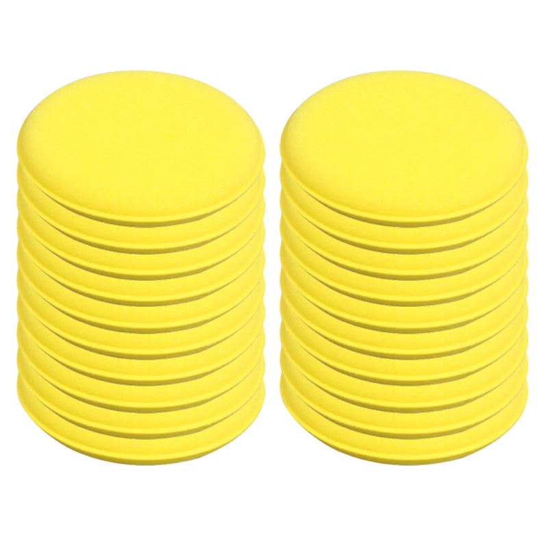 5-50Pcs Car Round Polishing Pad Waxing Sponge Yellow Car Foam Sponge Wax Applicator Car Detailing Tool Auto Cleaning Accessories