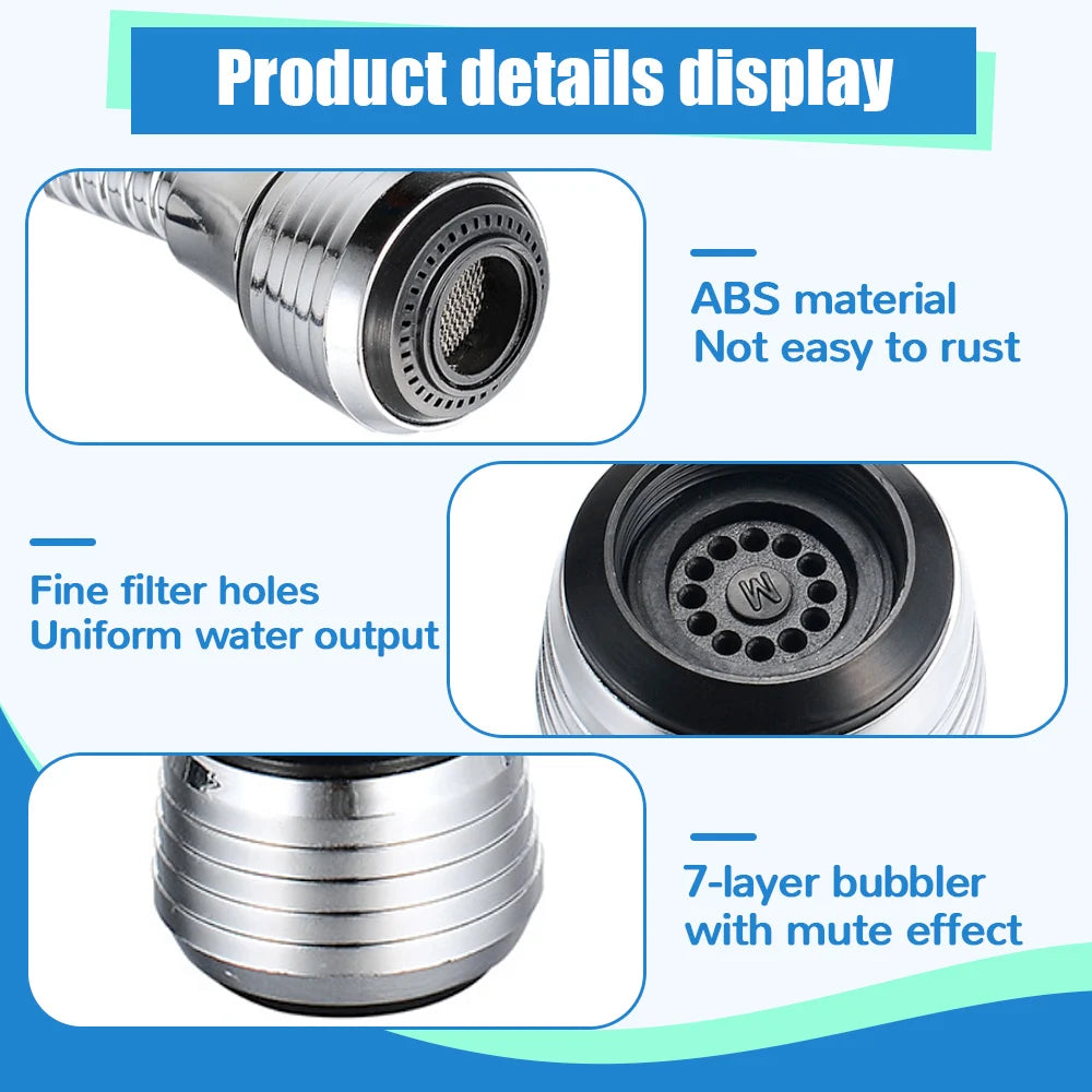 Faucet Bubbler 360 Degree Kitchen Faucet Aerator Water Saving High Pressure  Nozzle Tap Adapter Adjustable Water Filter Diffuser