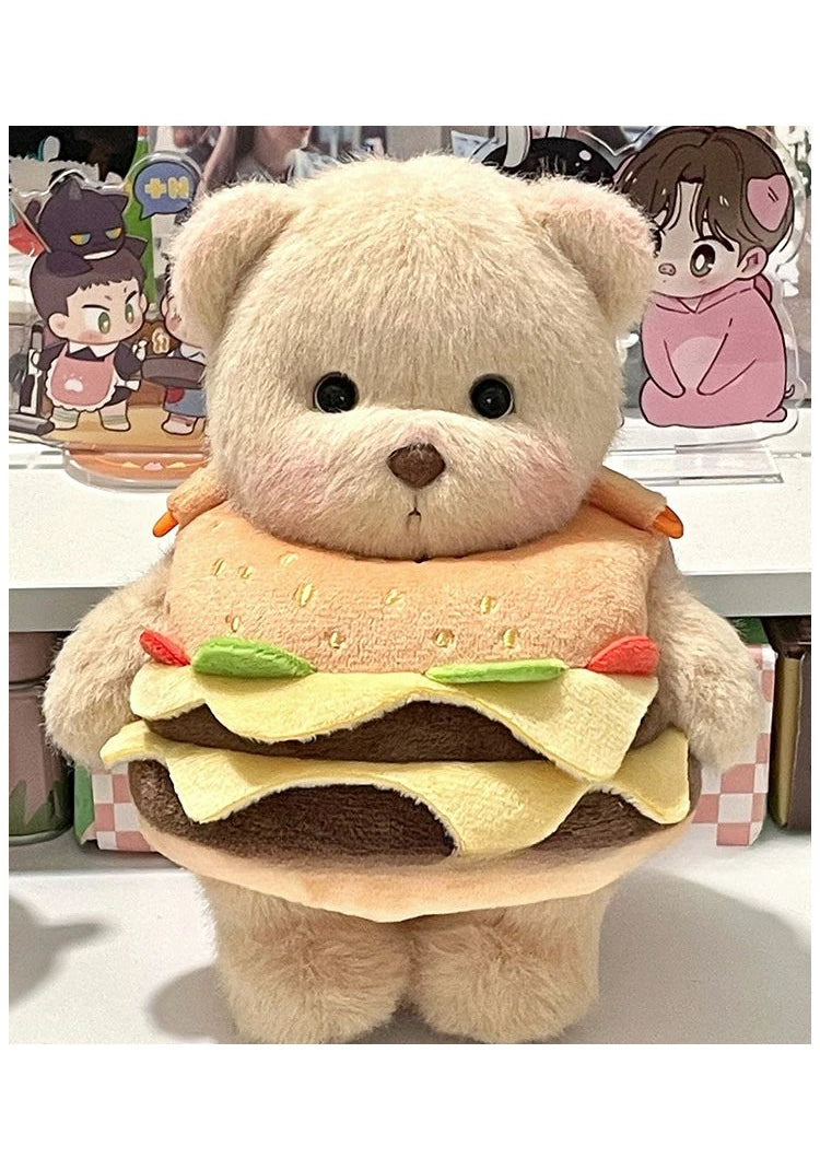 Cute Bear Crossbody Bags for Girls Soft Plush Doll Bear Shoulder Bags Lovely Girls Mini Bags Baby Infant Hamburger Toys Gifts