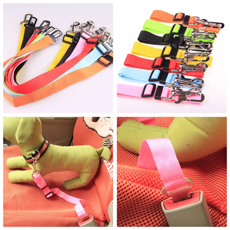 Car Seat Belt Pet Seat Adjustable Pet Cat Dog Pet Supplies Vehicle Dog Harness Lead Clip Safety Cat Dog Safety Adjustable