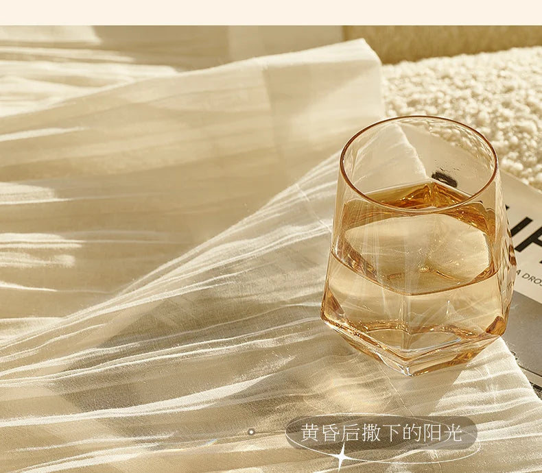 2022 Japanese Linen Translucent Gauze Curtain Living Room Warm White High-quality Curtain Bedroom High-grade Decorative Curtains