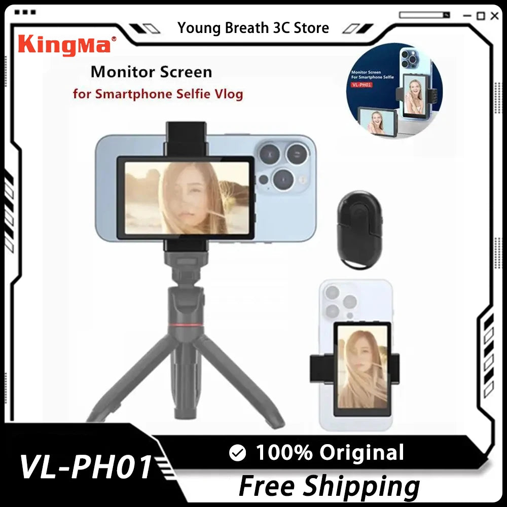 Kingma  Magnetic Screen Vlog Selfie Monitor VL-PH01 Smartphone Phone Rear Custom Camera For Selfie Vlog Live Stream For Iphone