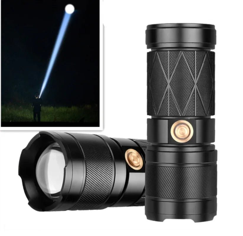 Adjustable Flashlight Zoom White Laser Flashlights with Output Far Shot Super Bright Flashlight Outdoor Camping Emergenc