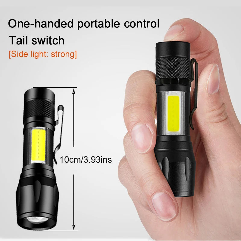 Mini UV Torch LED Rechargeable Flashlight Portable USB Charging Flashlight High Power Bank Camping Waterproof Long Range Lantern