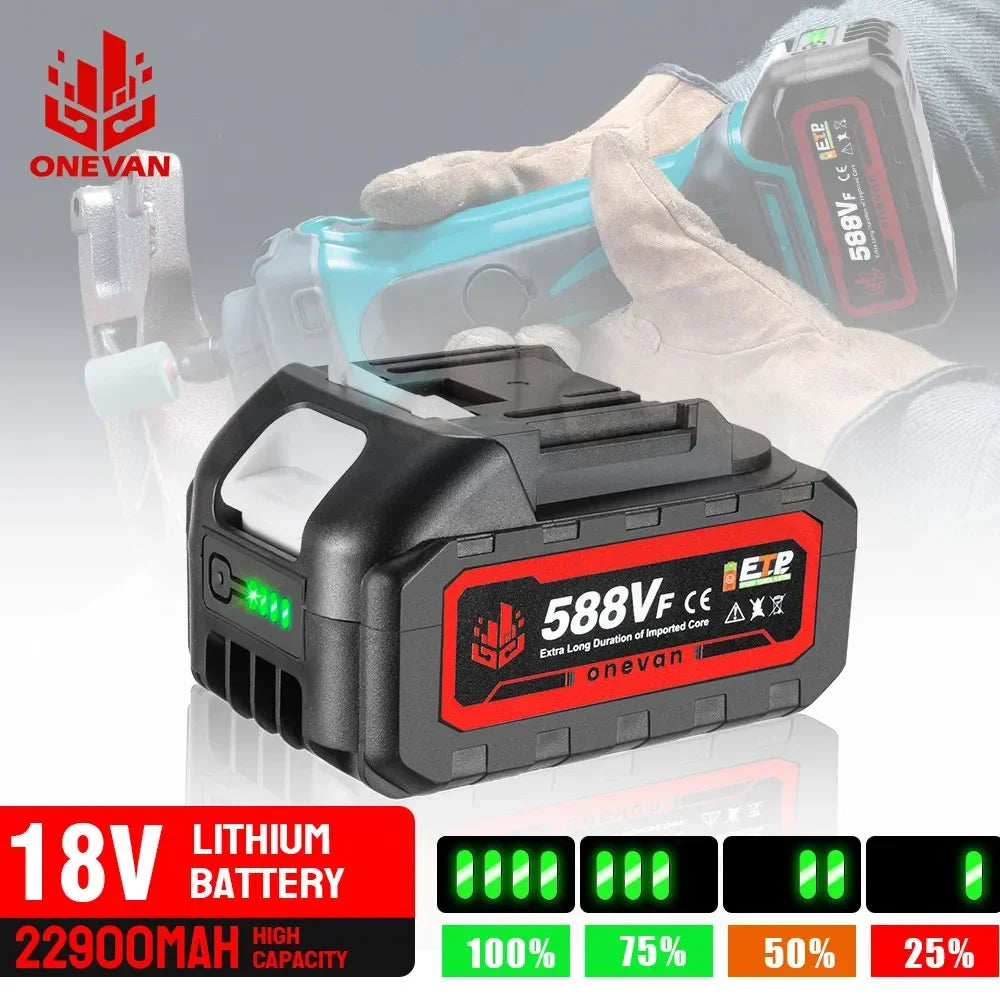 21V Rechargeable 588VF Lithium Ion Battery 22900mah Li-lon Battery With Battery Indicator For Makita BL1850 BL1840 Power Tools