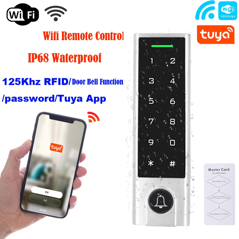 H3 / HF3 Tuya 2.4G Wifi Fingerprint Keypad 125Khz RFID Access Controller Waterproof Remote Control Anywhere Door Access Opener