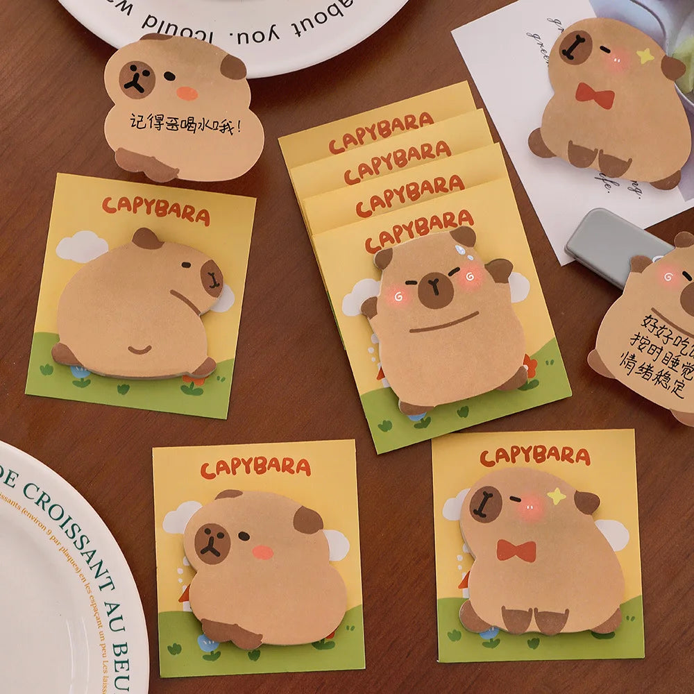 Capybara Sticky Notes, Cute Sticky Notes, Student Cartoon High-looking Sticky Notes Kawaii Memo Pad  Stationery  Stationary