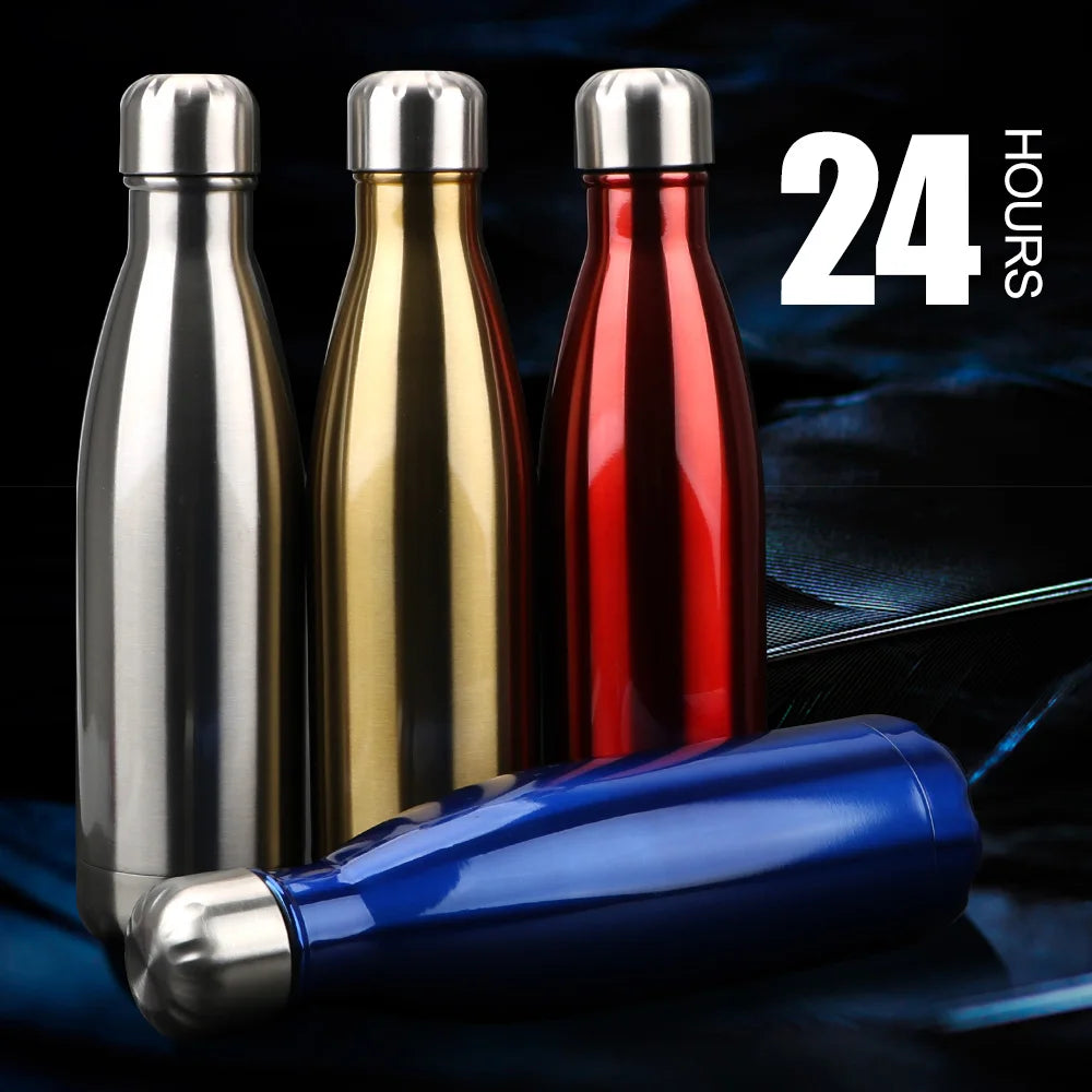 For Sport Bottles Double-Wall Insulated Vacuum Flask Stainless Steel Water Bottle BPA Free Thermos Cola Water Beer Thermos 500ml