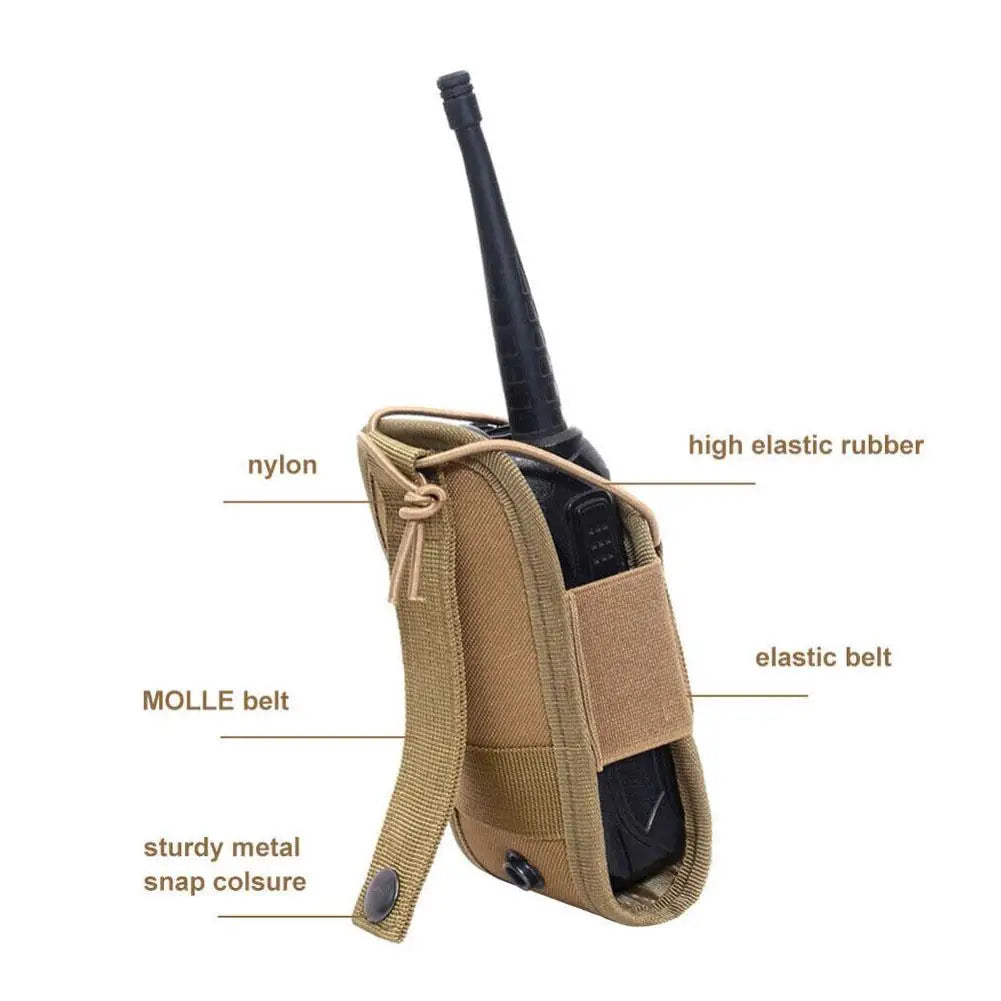 Tactical Walkie Talkie Carry Bag Molle Radio Pouch Holder Pocket Portable Outdoor Hunting Sports Waist Bag Interphone Holster