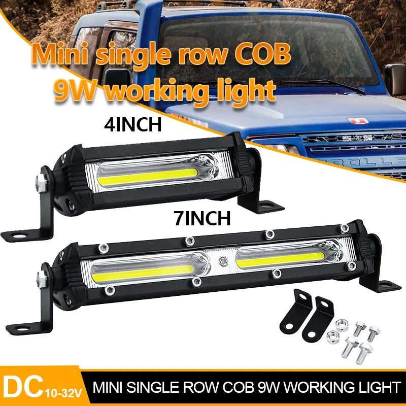 Car LED Work Light 12V 24V LED Spotlight Work Light Bar 6500K Strip Spot Fog Lamp For Auto Truck Lorry Trailer SUV Vehicle