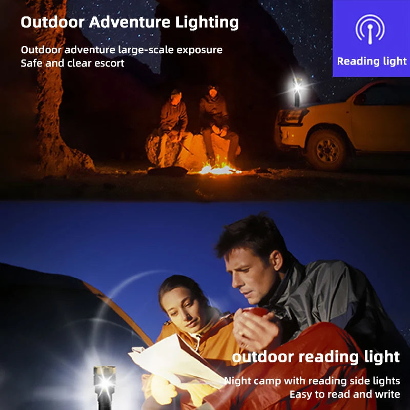 Outdoor Portable Flashlight Home Built-in Battery Rechargeable Multi-function Torch Super Bright ABS Strong Light Focusing Led