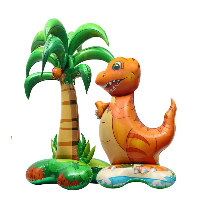 Huge 4D Standing Animals Balloon Jungle Safari Cartoon Dinosaur Crocodile Ballon Kids Boys Happy Dino Theme Birthday Party Decor