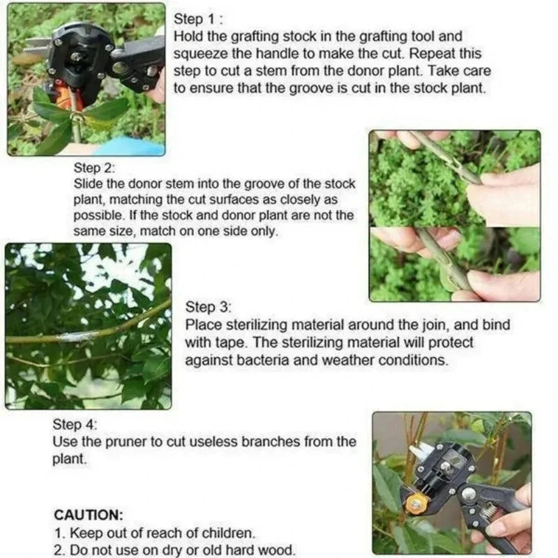 1pc 2 In 1 Garden Tools Multi-Function Grafting Machine Fruit Tree Grafting Knife Seedling Tools Pruning Grafting Pruner Kit