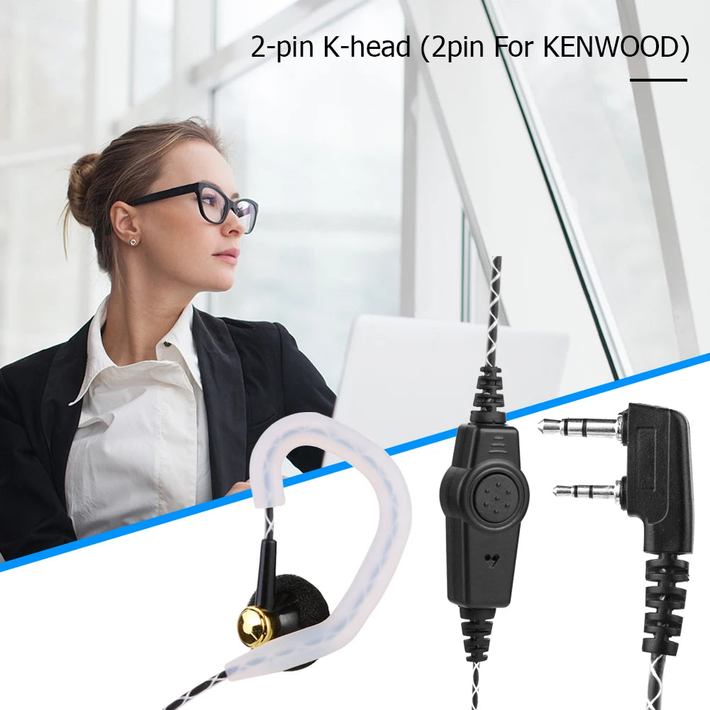 K-type 2Pin Earphone Earpiece Headphone Multifunctional Earphone Walkie Talkie Headset Accessories for Kenwood KPG Baofeng