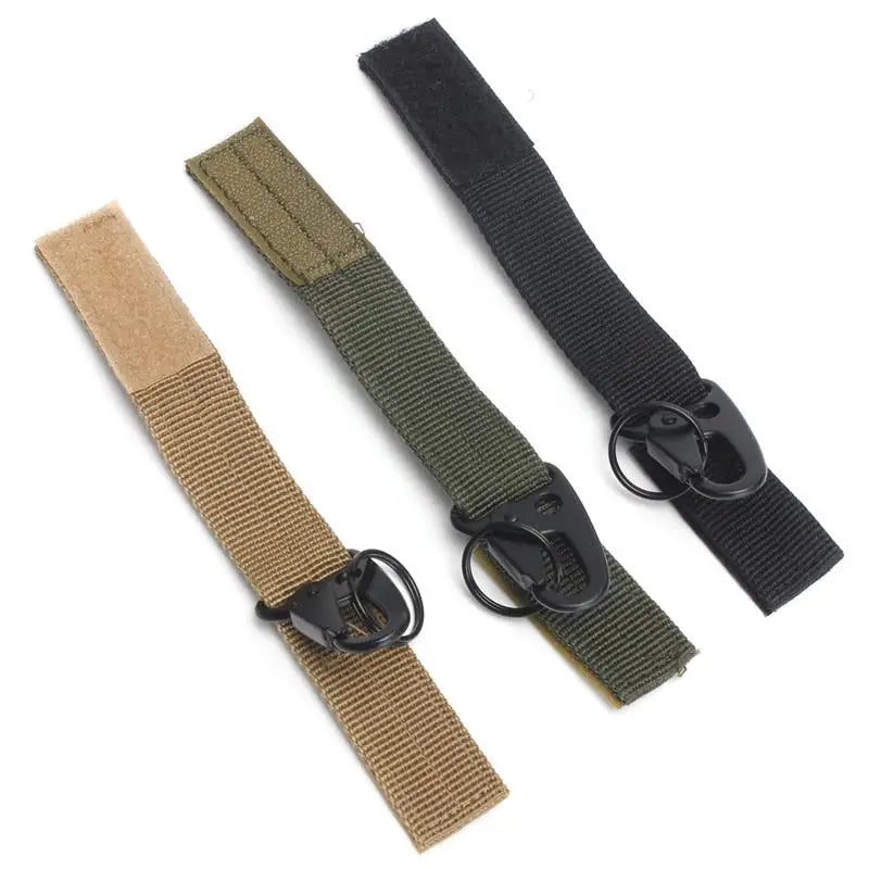 Tactical Molle Hook-Webbing Keychain-Key Ring Holder Hunting Gear Keeper Pouch Key Chain Nylon Belt Keychain EDC Molle Webbing